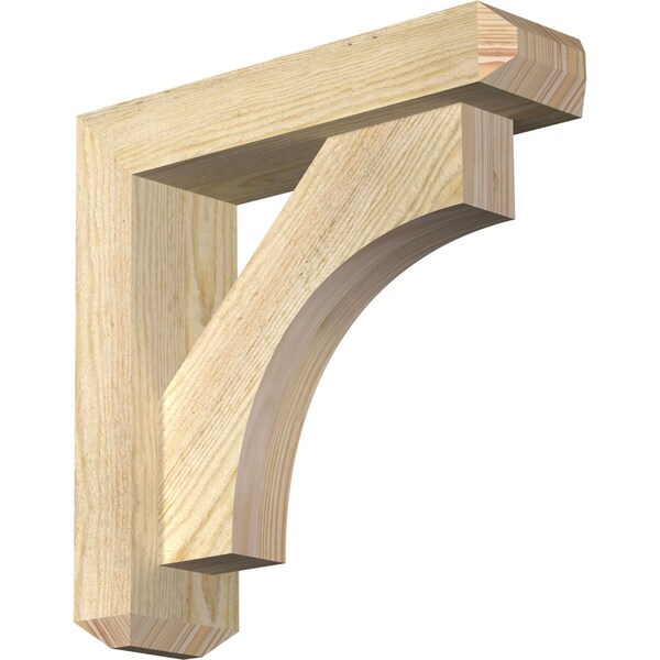 Ekena Millwork Westlake Craftsman Rough Sawn Bracket w/ Offset Brace, Douglas Fir, 4"W x 14"D x 14"H BKT0402X14X14WTL04RDF - main